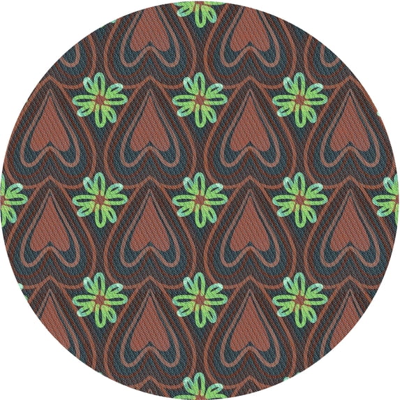 Ahgly Company Machine Washable Indoor Square Transitional Hazel Green Area Rugs, 3' Square