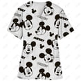thumbnail image 5 of Uniforme de enfermera para personal de hospital, para mujer, con estampado de Mickey Mouse de punto, informal, de manga corta, cuello en V, paramédico, suministros de uniforme médico, 5 of 5