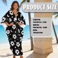 thumbnail image 7 of FKELYI Womens Summer Caftan Beach Cover Up Batwing Sleeves Maxi Beach Dress V Neck Swimwear Coverup Vintage Star Football Print Plus Size Loungewear for Vacation, 7 of 7