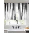 thumbnail image 4 of Sheer Curtains 45 Inches Long, Black Gray White Light Filtering Window Curtains for Living Room, Vintage Rustic Abstract Ombre Aesthetic Rod Pocket Voile Sheer Curtain Drapes, 52"W x 45"L, 2 Panels, 4 of 8