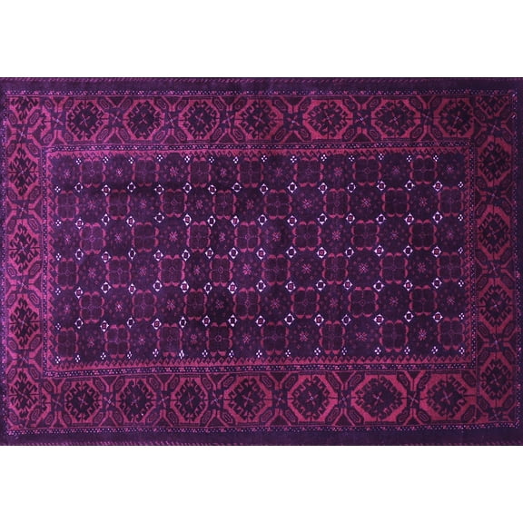 Ahgly Company Indoor Rectangle Persian Purple Traditional Area Rugs, 5' x 7'