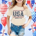 thumbnail image 2 of Byoo Little Girls T Shirt Retro America'S 250th Anniversary USA Letter Graphic Crewneck Tshirt, 2 of 4