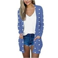 thumbnail image 1 of Pompotops Cardigan à Manches Longues à Rayures Imprimées pour Femmes, Manteau/veste Décontracté en Liquidation, 1 of 5