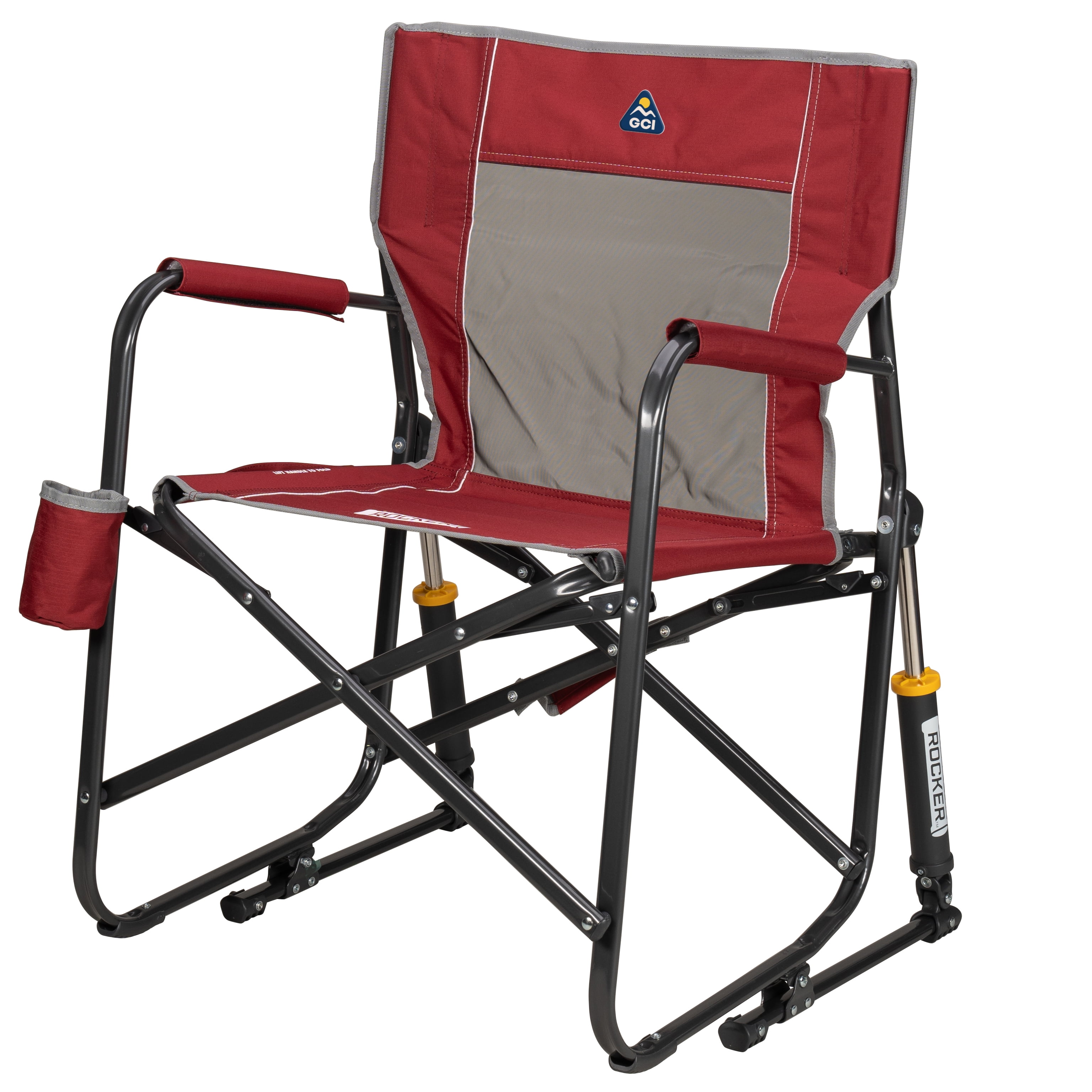 GCI Outdoor Freestyle Rocker Foldable Rocking Camp Chair, Cinnamon