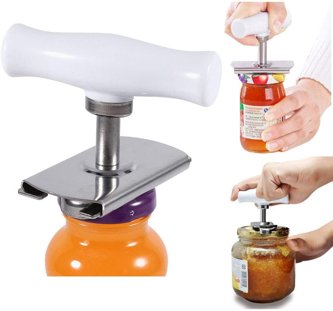 FRKSMD-Jar Opener Multifunction Adjustable for 1-4 inches Bottle Can, Stainless Steel Lids Off Jar Opener. Fit Seniors, Arthritis, Women, Chilren, Weak Hands
