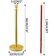 thumbnail image 2 of VEVOR 4PCS Gold Stanchion Posts Queue, 38 Inch Red Velvet Rope, Crowd Control Barriers Queue Line Rope, Barriers for Party Supplies, 2 of 9