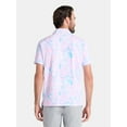 thumbnail image 3 of Birdie Bound Men's and Big Men's Pastel Palms Print Polo Golf Shirt, Sizes S-3XL, 3 of 5