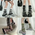 thumbnail image 3 of Yokua Leg Warmers for Women Girls Lolitas Leg Warmer Striped Knitted Long Leg Socks, 3 of 16