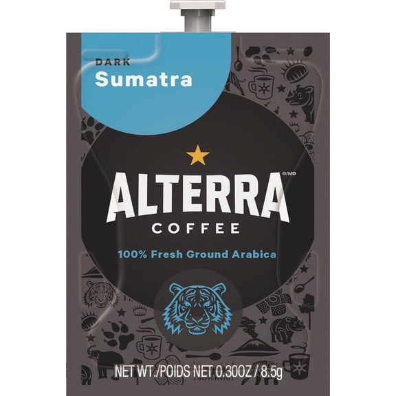 Lavazza Portion Pack Alterra Sumatra Coffee - Compatible with Flavia Creation 150, Flavia Creation 200, Flavia Creation 500 - Dark - 100 / Carton | Bundle of 5 Cartons