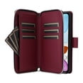 thumbnail image 4 of for iPhone 11 Wallet Case, Multi-Functional Zipper Purse Case, with Flip Stand Card Holder PU Leather Phone Cover with Lanyard & Wrist Strap for iPhone 11, Winered, 4 of 9