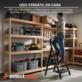 thumbnail image 4 of Escalera De Tijera Escalera Tubular Escalera Plegable Hecha de Acero Inoxidable Escalones Y Patas Antideslizantes Altura (3 Escalones Negro), 4 of 7