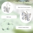 thumbnail image 5 of Brass Stud Earring Findings 20 Pcs Bowknot Earring Hooks and 30 Pcs Plastic Ear Nuts Platinum Cubic Zirconia Earring Earring Backs Earring Making Set for Jewelry Making Clear, 5 of 7