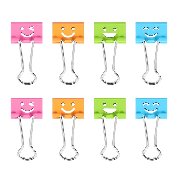 KAKOWELY 40 Pcs Trombones pour Reliure Visage Souriant Trombone pour la Maison l'École le Bureau (Couleurs Assorties),1.46"X0.75"X0.39 Pouces
