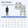 thumbnail image 4 of Salouo Back To School Print Button-Front Long Sleeve Pajama Set for Men, Soft 2Pjs Men's Long Sleeve Sleepwear-Medium, 4 of 7
