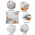 thumbnail image 6 of Throw Pillow Covers, Orange Blue Grey Pumpkins Fall 16x16 Pillow Covers for Couch/Sofa/Bed, Thanksgiving Botanical Vintage Decorative Square Linen Cushion Pillowcase for Home Decor, 6 of 9