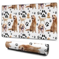 Long Mouse Pads for Desk,Golden Retriever Desk Mats on Top Of Desks, Desk Mouse Pad Extra Large with 3mm Non-Slip Base and Stitched Edge for Gaming,Office,Work,Home 47.3"x23.6"