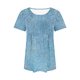 thumbnail image 4 of Tops de Ajuste Suelto para las Mujeres de Manga Corta Cuello Redondo Color Sólido, Estante de Imitación de Moda Casual, 4 of 8