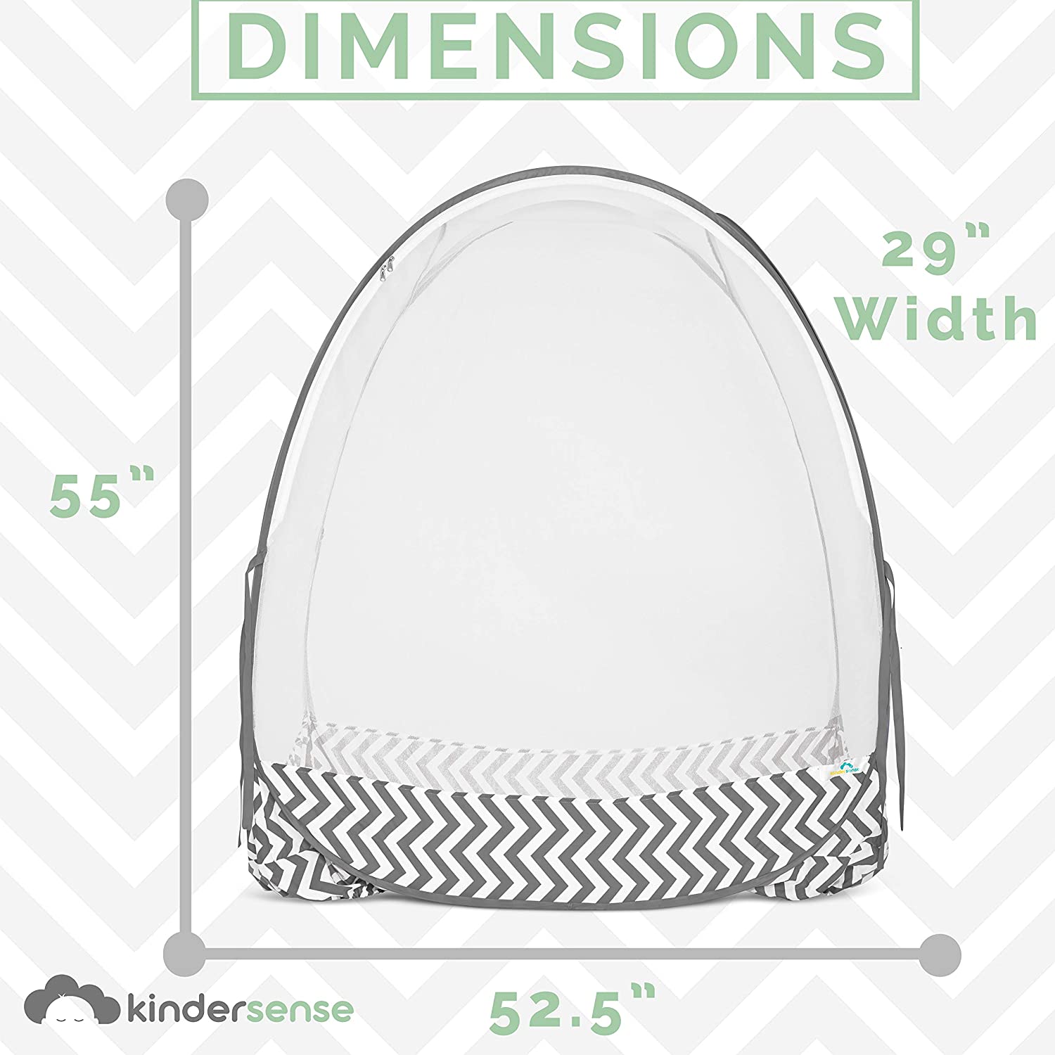 KinderSense Baby Crib Safety Tent - Pop-up See-Through Crib Net with Mosquito Net