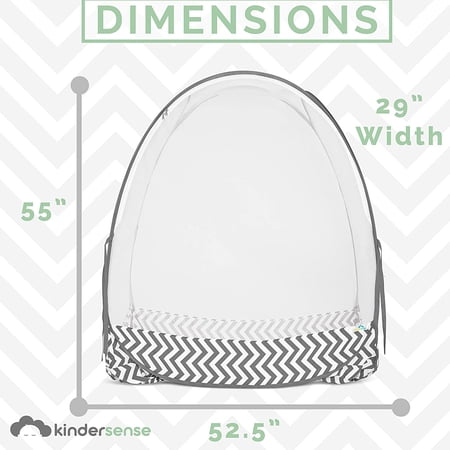 KinderSense Baby Crib Safety Tent - Pop-up See-Through Crib Net with Mosquito Net