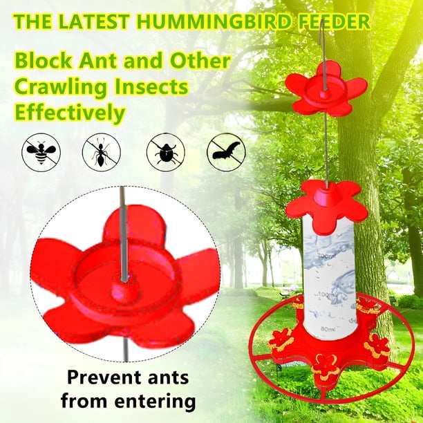Comedero para colibríes, para exteriores, para el hogar, jardín, colgante, cilíndrico, para hormigas, para patio, miel, para aves acuáticas.