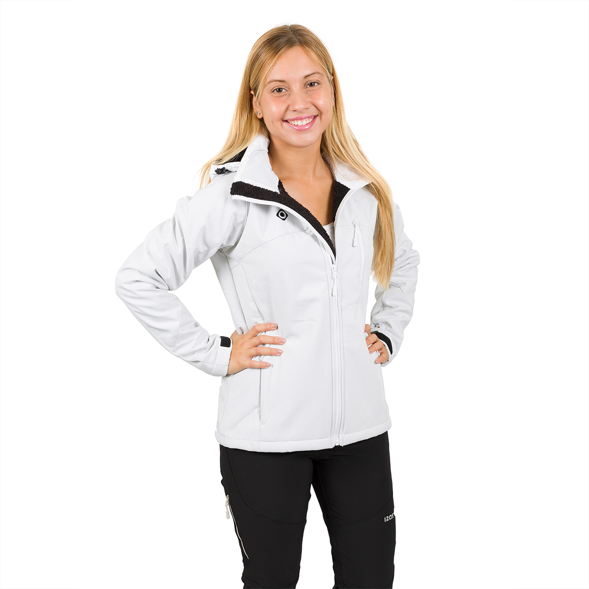 Izas Oshawa Women's Hooded Softshell Jacket (Small, White/White) - image 3 of 4