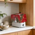 thumbnail image 4 of Toaster Cover 4 Slice, Red Christmas Dustproof Bakeware Oven Protector with Top Hook, Snowman Xmas Tree Snowflake Gifts Elk Waterproof Small Kitchen Appliance Toasters Dust Cover, 12"x11"x8", 4 of 9
