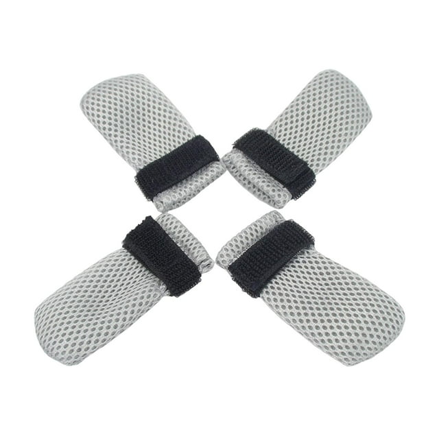 4 Uds Botas de gato antiarañazos Yuyangstore Cubierta de pies de gato ajustable gris M