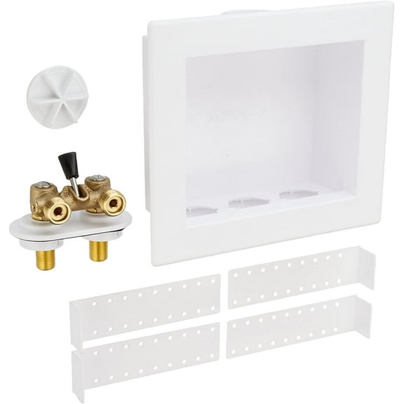 Oatey 38568 Quadtro Washing Machine Outlet Box Copper Sweat Tail Piece, Single Lever, 2" Hub