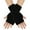 04#Black, variant on Fingerless Gloves Women Man Stretchy Knitted Gloves Thumb Hole Mittens Wrist Length Arm Warmers Red