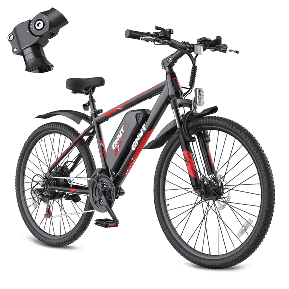 QNUT Full Aluminum Electric Bike for Adults & Teens, Peak 750W, Upgraded Adjustable Handlebars, 21-Speed Commuter E-Bike with Dual Disc Brakes, 40-Mile Range, for mountain & Commuter (Blaze Core)