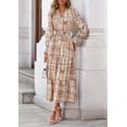 thumbnail image 3 of Vestido Maxi Floral de Mujer PRETTYGARDEN Manga Larga Cuello en V Talla L, 3 of 8