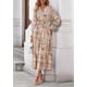 thumbnail image 3 of Vestido Maxi Floral de Mujer PRETTYGARDEN Manga Larga Cuello en V Talla L, 3 of 8