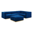 thumbnail image 2 of Conjure Channel Tufted Performance Velvet 5-Piece Sectional, 2 of 5