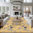 thumbnail image 3 of 5'x8' Area Rugs, Vintage Flower Indoor Outdoor Area Rug for Living Room Bedroom, Country Bird Garden Butterfly Yellow Washable Bathroom Rugs Kitchen Floor Carpet Mats Home Decor Aesthetic, 3 of 8
