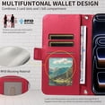 thumbnail image 4 of For iPhone 16 RFID Blocking Wallet Case, Magnetic Flip Cover Card Holder & Bills Slot, Soft PU Leather With Detachable Shoulder Strap And Wrist Strap,Red,For iPhone 16, 4 of 12