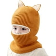 thumbnail image 3 of Toddler Winter Hat Baby Balaclava 2 in 1,Fleece Lined Knitted Beanie with Face Mask, Ear Flaps & Pom Pom for Boys Girls, 3 of 4