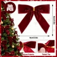 thumbnail image 2 of 24PCs Red Bows for Christmas Tree, 3.5 x 3.5 Inch Red Velvet Bows Vintage Xmas Velvet Ribbon Bow Holiday Ornaments for Christmas Decoration Holiday Decor, Gift Wrapping and Wedding, 2 of 14