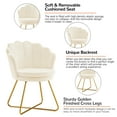 thumbnail image 7 of Furniliving Modern Sherpa Accent Chair Shell Back Makeup Chair Upholstered Arm Chair, White, 7 of 7