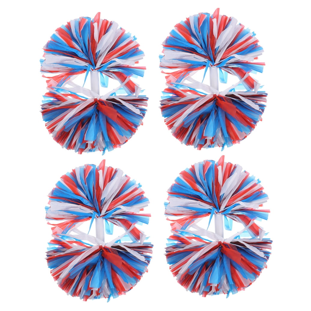 TABLZONE 4Pcs Reusable Pet Pe Material Pom Poms for Cheerleading and Festival Use