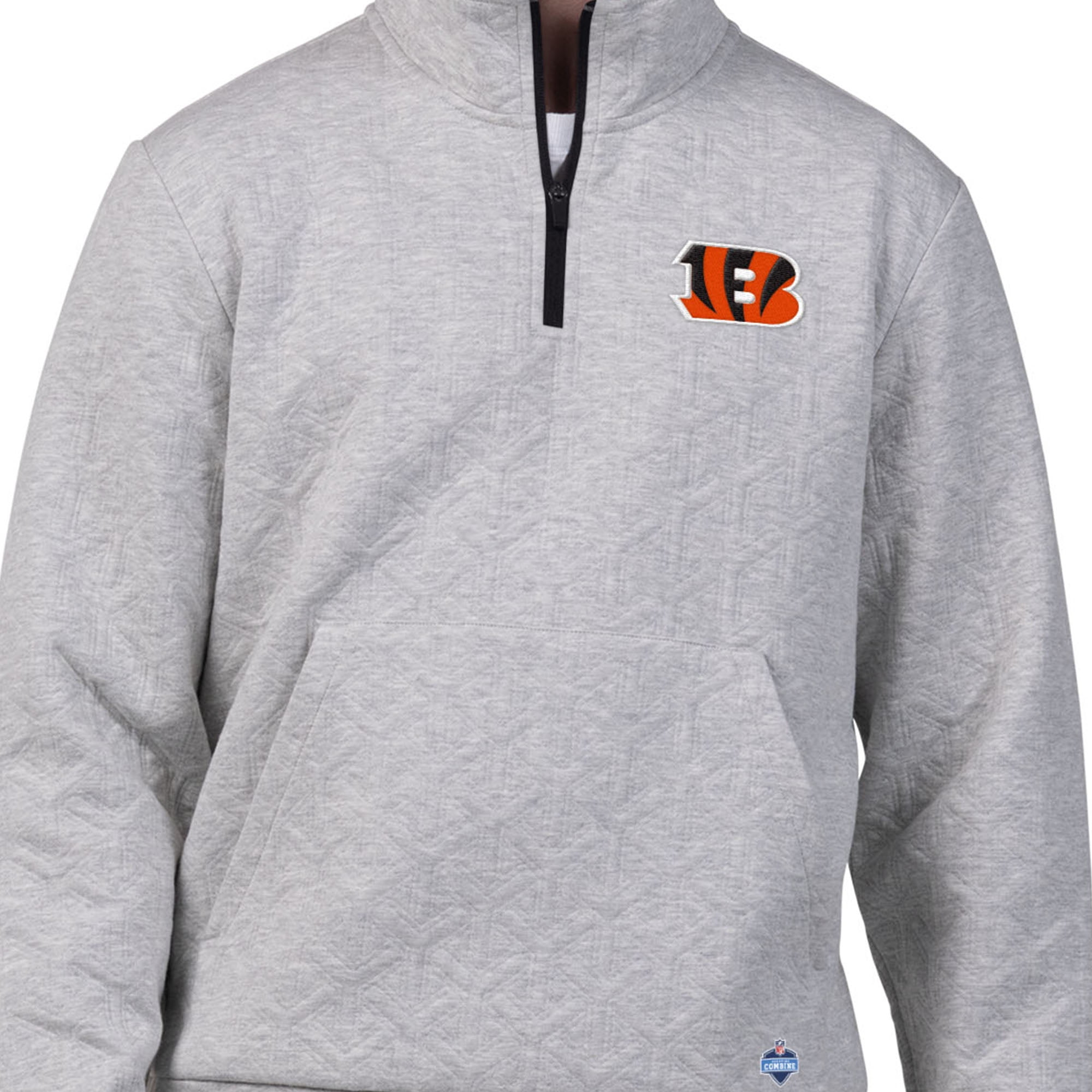 Cincinnati Bengals Men's NFL Combine Textured 1/4 Zip Pullover Longsleeve Fleece