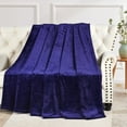 thumbnail image 5 of Home Soft Things Solid Flannel Fleece Blanket, Luxury Soft Cozy Fluffy Blanket - Blue - Twin (60" x 90"), 5 of 7