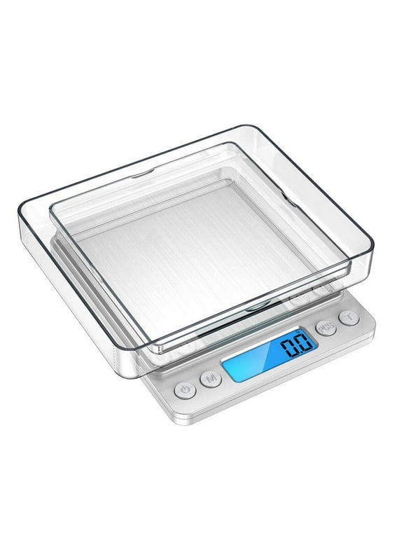 Food Digital Kitchen Weight Scale Grams & Ounces, Small, Backlit Stainless Steel