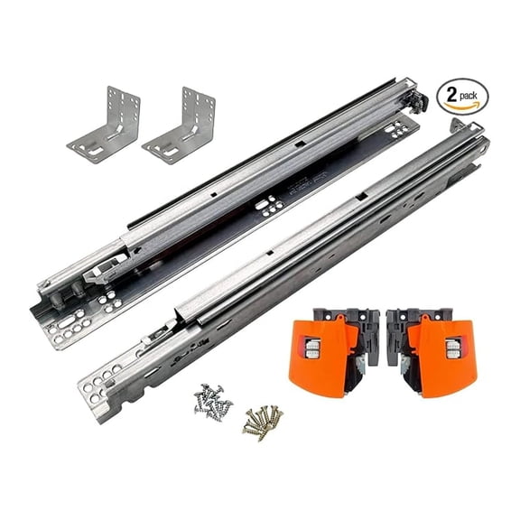 21 Inch Drawer Slides, Soft Close Full Extension Undermount Slides - 100 Lbs Capacity, Pair - For 3/4 Inch Thick Drawers, Concealed Slides