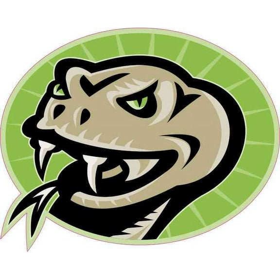 5inx4in Left-Facing Green Viper Sticker Vinyl School Mascot Decal Stickers