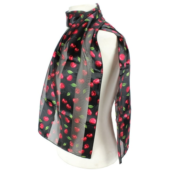 Scarf - Silk Feel Touch - Cherry - SF-ON2017BK