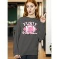thumbnail image 2 of Tackle Breast Cancer Support Crewneck Sweatshirt, 3XL, Charcoal, 2 of 6