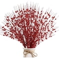thumbnail image 1 of Paquete de 10 adornos artificiales de bayas con purpurina, 43 cm, palitos navideños decorativos, ramas con cuentas brillantes para decorar el árbol de Navidad, guirnaldas, manualidades, decoración, 1 of 8