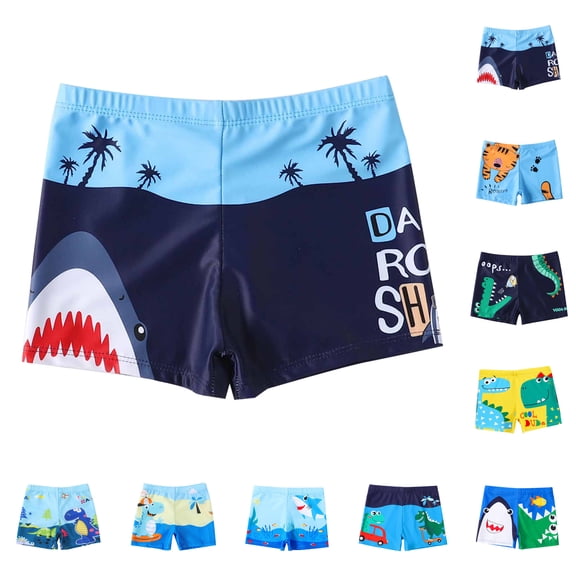 SROBPTY Little Boys Swimsuit Bottoms Print Swim Shorts Bathing Trunks for 3-10Y