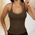 thumbnail image 7 of Women's Deep V-Neck Tank Top with Slim Fit and Adjustable Strap Detail - Large, Coffee, 7 of 7