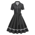 thumbnail image 2 of Ashirexll Midi Dresses for Women, Flowy Dresses for Women, Polka Dots Floral Casual Loose Summer Wedding Guest Dress, 2 of 4